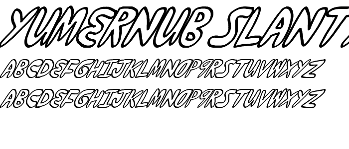 yumernub slanty font